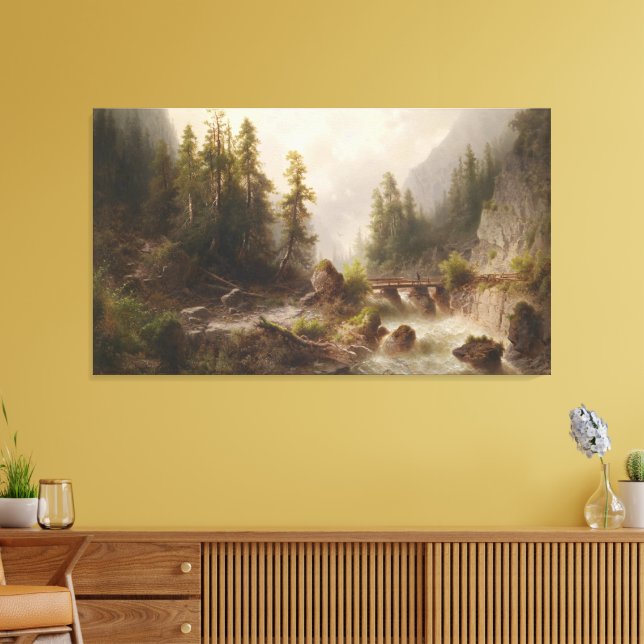 Impressão Em Tela Gebirgsbach - Albert Rieger (Insitu(Sala de estar))