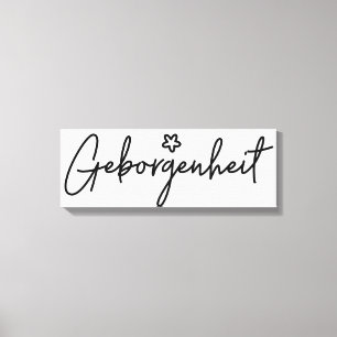 Impressão Em Tela Geborgenheit, palavra alemã, segurança