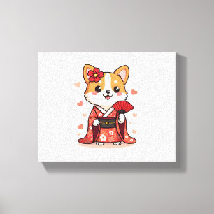 Impressão Em Tela Geisha Corgi Dog Lover Welsh