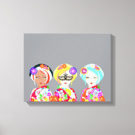 Impressão Em Tela Géishas da Arte Pop