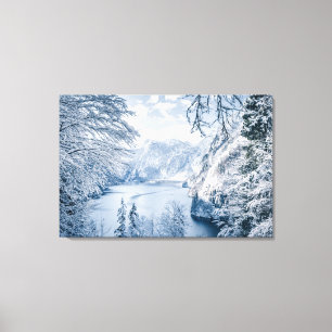 Impressão Em Tela Gelo e neve   Lago Königssee, Alemanha