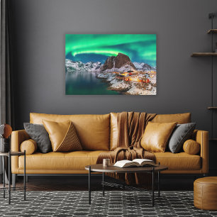 Impressão Em Tela Gelo e neve Luzes Nortes, Noruega