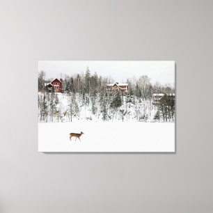 Impressão Em Tela Gelo e neve Veado em Snow Quebec, Canadá