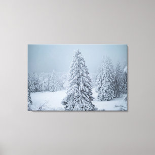 Impressão Em Tela Gelo e neve Woodland, Alpes suíços