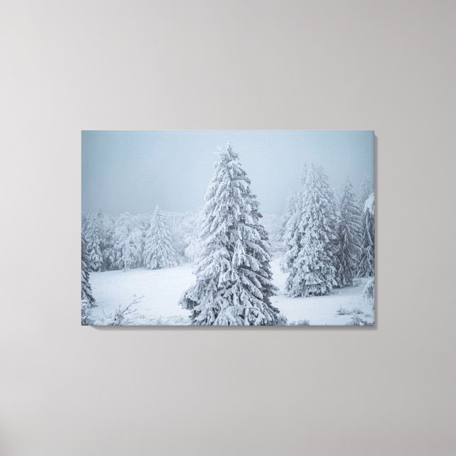 Impressão Em Tela Gelo e neve | Woodland, Alpes suíços (Frente)