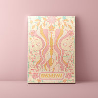 Gemini Celestial Zodiac Pastel Sonha Artes Murais
