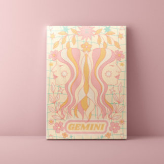 Impressão Em Tela Gemini Celestial Zodiac Pastel Sonha Artes Murais
