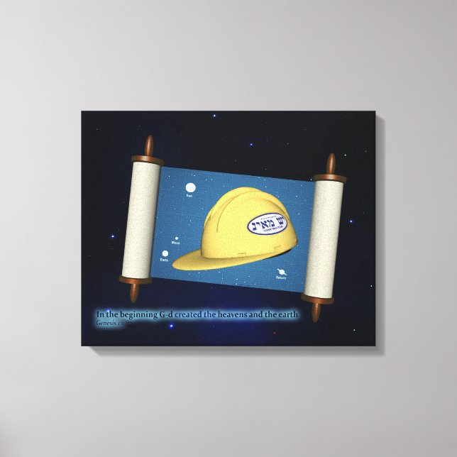 Impressão Em Tela Gênesis 1:1 - Construção (Frente)