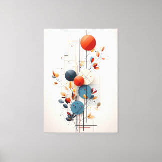 Impressão Em Tela Geometria Botânica Abstrata Moderna