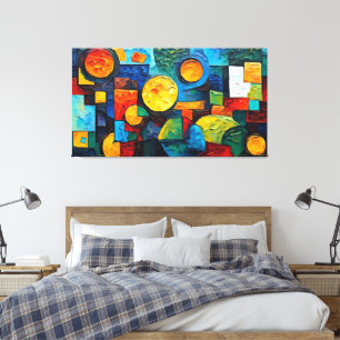 Impressão Em Tela Geometria de Sonhos Vibrantes – Arte Abstrata Mode