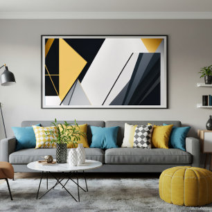 Impressão Em Tela Geometria Diagonal Premium