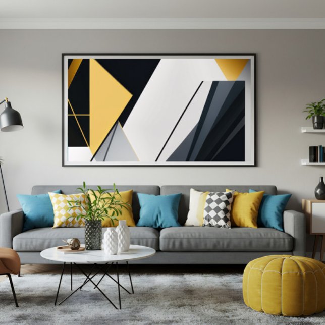 Impressão Em Tela Geometria Diagonal Premium (Criador carregado)