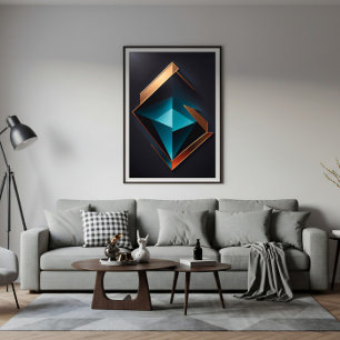 Impressão Em Tela Geometria Luxuosa: O Brilho do Futuro em A