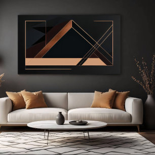 Impressão Em Tela Geometria Minimalista em Cobre