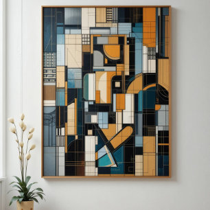 Impressão Em Tela Geometria Urbana Moderna