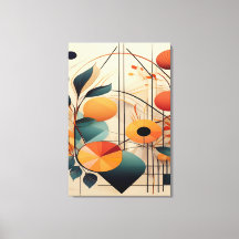 Geometria Zen: Arte de Fusão Botânica Abstrata