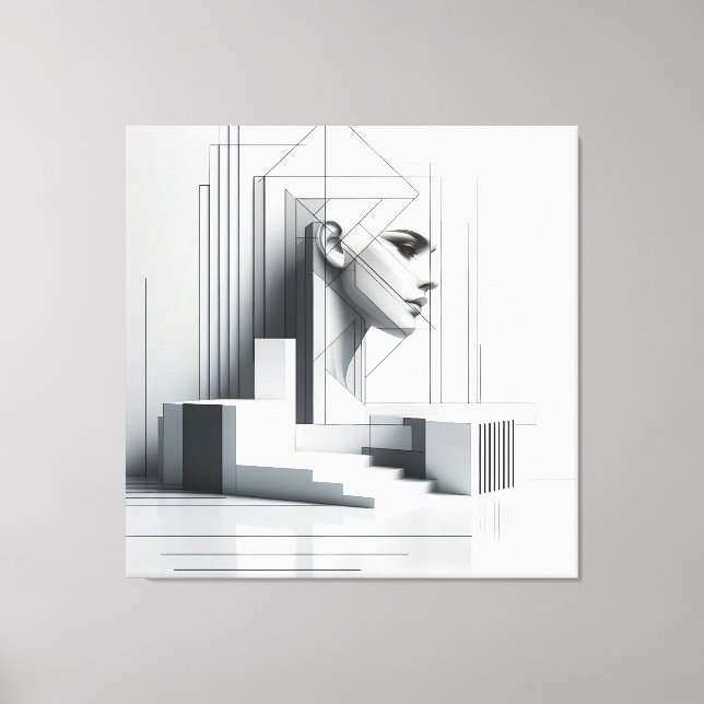Impressão Em Tela Geometric Ascending Profil (Frente)
