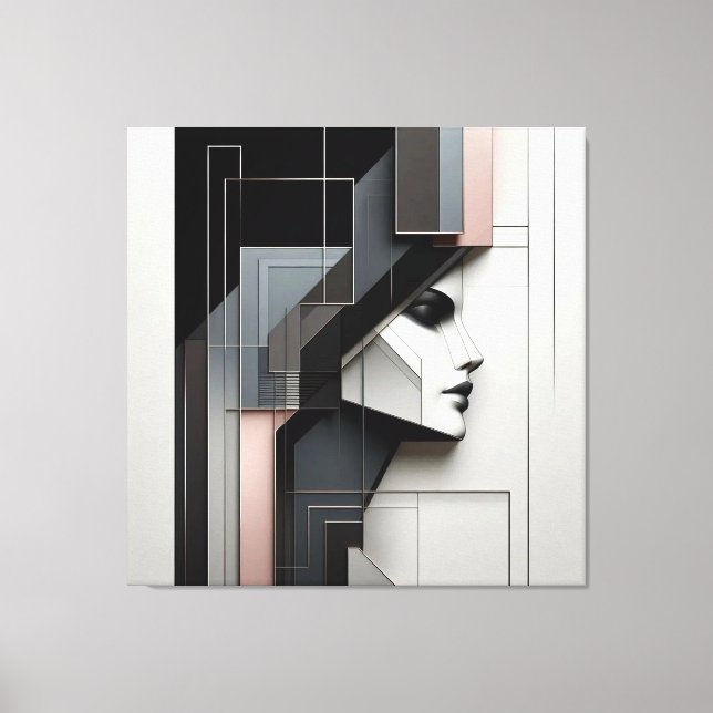 Impressão Em Tela Geometric Portrait Study (Frente)