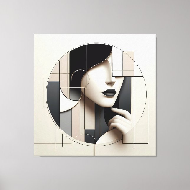 Impressão Em Tela Geometric Sculpted Portrait (Frente)