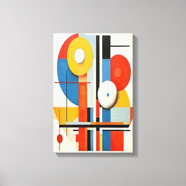 Impressão Em Tela Geométrico Bauhaus Minimalista Abstrato Art (Frente)