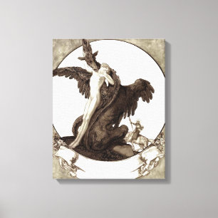 Impressão Em Tela George Salvando uma donzela de um Dragão