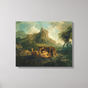 Impressão Em Tela George Stubbs Leopardos em Play, c.1763-8