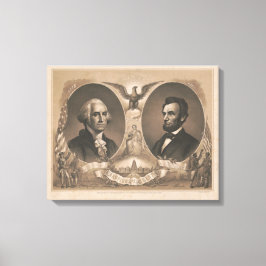 Impressão Em Tela George Washington Abraham Lincoln Eagle US Vintage