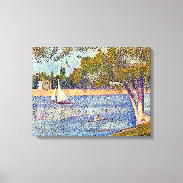 Impressão Em Tela Georges Seurat O Sena e Grande Jatte (Frente)