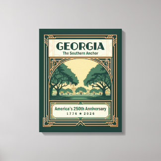 Impressão Em Tela Georgia Art Deco América 250º Aniversário
