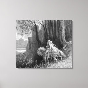 Impressão Em Tela Geraint e Enid montam afastado