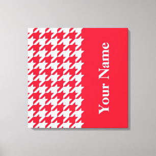 Impressão Em Tela Gerânio Houndstooth elegante com nome