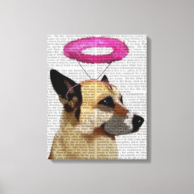 Impressão Em Tela German shepherd com Halo Rosa (Frente)
