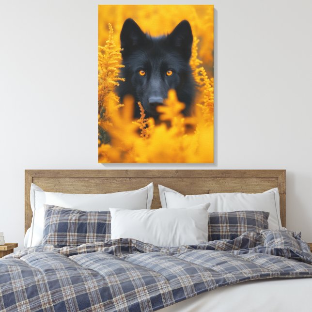 Impressão Em Tela German shepherd de Cão Negro (Insitu(Quarto))