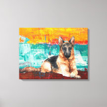 German shepherd de pintura artística