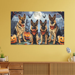 Impressão Em Tela German shepherd Halloween Spooky