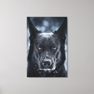 Impressão Em Tela German shepherd Preto