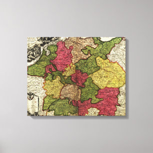 Impressão Em Tela GermanyPanoramic MapGermany