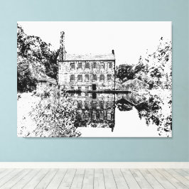 Impressão Em Tela Gibson Mill Hebden Bridge - Vintage Charcoal Style