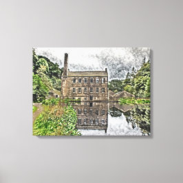 Impressão Em Tela Gibson Mill Reflection - Hardcastle Crags