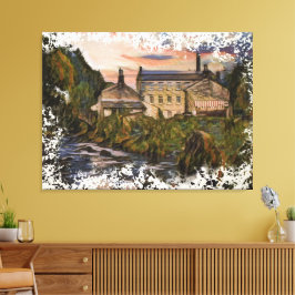 Impressão Em Tela Gibson Mill Sunset Oil Painting Style