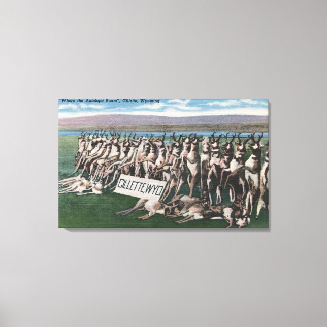 Impressão Em Tela Gillette, WY - Onde o Antelope Roam (Frente)