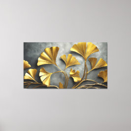 Impressão Em Tela Ginkgo Dourado: Arte em Metal
