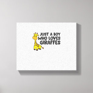 Impressão Em Tela Girafa Divertida Só um Rapaz que Ama Girafas