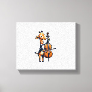 Impressão Em Tela Girafa Fofa Tocando Violoncelo Girafas Músico Músi