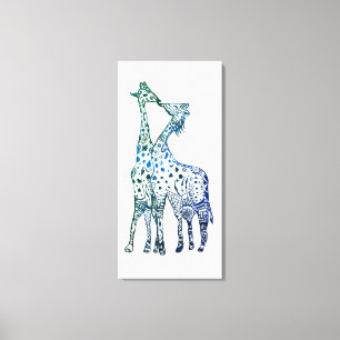 Impressão Em Tela Girafas Kiss Solteiro