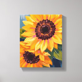 Impressão Em Tela Girassóis Amarelos | Pintura Floral em Aquarela