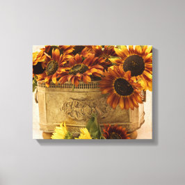 Impressão Em Tela Girassóis De Laranja No Soquete De Tin