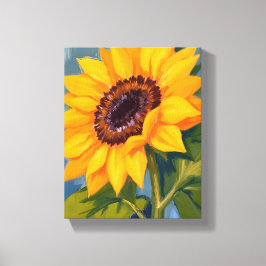 Impressão Em Tela Girassol Amarelo Floral Aquarela Brilhante