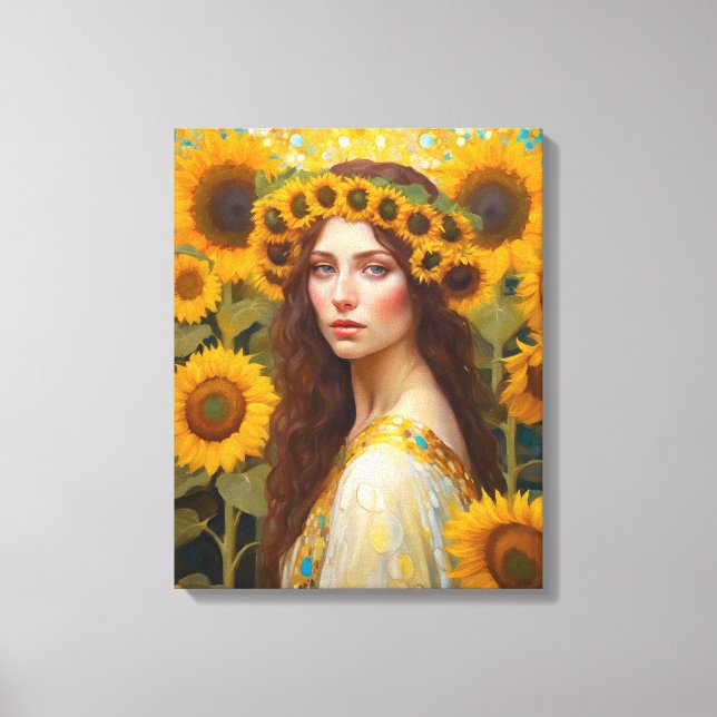 Impressão Em Tela Girassol com feno (Frente)