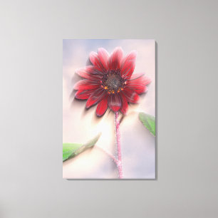 Impressão Em Tela Girassol híbrido soprando no vento